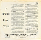 Johannes Brahms - Hans Hotter with Gerald Moore : A Brahms Lieder Recital (LP, Album, Mono)