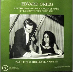 Edvard Grieg, Jerrold Rubenstein, Dalia Ouziel : Les Trois Sonates Pour Violon Et Piano Et La Sonate Pour Piano Seul (2xLP)