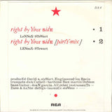 Eurythmics : Right By Your Side (7", Single)