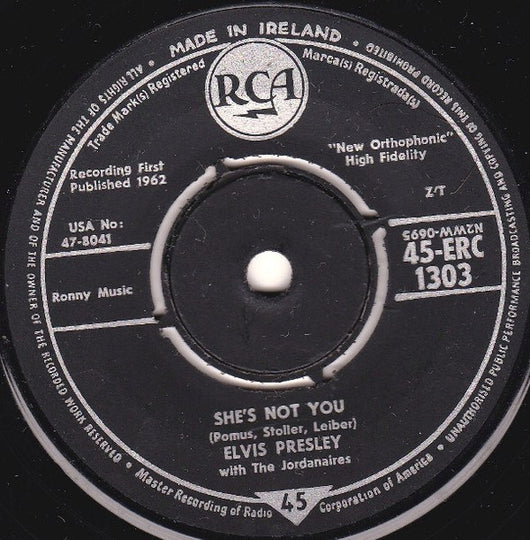 Elvis Presley With The Jordanaires : She's Not You  (7