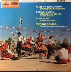 Pierino Gamba, Rimsky-Korsakov*, Tchaikovsky*, Saint-Saëns*, The Philharmonia Orchestra* : Capriccio Espagnol / Romeo And Juliet Fantasy Overture / Danse Macabre (LP)