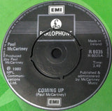 Paul McCartney : Coming Up (7", Single, Die)